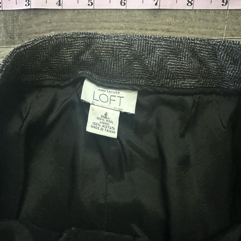 Vintage Black and Grey Ann Taylor Women’s Wool Tailored Pants/Trousers Size 4 - Picture 7 of 7